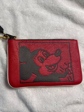 RARE Coach Disney Mickey Mouse x Keith Haring Small Wristlet . Fast shipper.